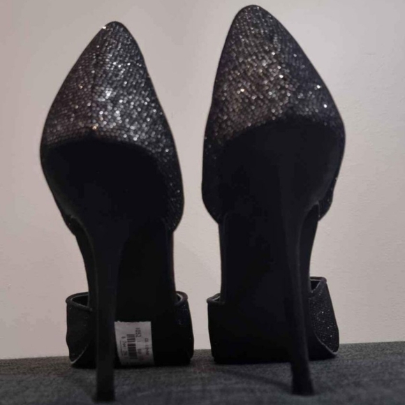 Black Silver Glitter High Heel (US8/UK6/39) New Call It Spring - Picture 3 of 4